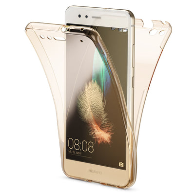 NALIA 360 Grad Hülle kompatibel mit Huawei P10 Lite, Full Cover Vorne Hinten Rundum Schutzhülle, Dünnes Ganzkörper Silikon Case Transparent Handyhülle Display Rückseite Etui Transparent NALIA Protective Hülle