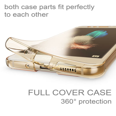 NALIA 360 Grad Hülle kompatibel mit Huawei P10 Lite, Full Cover Vorne Hinten Rundum Schutzhülle, Dünnes Ganzkörper Silikon Case Transparent Handyhülle Display Rückseite Etui Transparent NALIA Protective Hülle