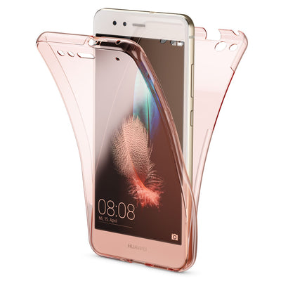 NALIA 360 Grad Hülle kompatibel mit Huawei P10 Lite, Full Cover Vorne Hinten Rundum Schutzhülle, Dünnes Ganzkörper Silikon Case Transparent Handyhülle Display Rückseite Etui Transparent NALIA Protective Hülle