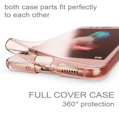 NALIA 360 Grad Hülle kompatibel mit Huawei P10 Lite, Full Cover Vorne Hinten Rundum Schutzhülle, Dünnes Ganzkörper Silikon Case Transparent Handyhülle Display Rückseite Etui Transparent NALIA Protective Hülle