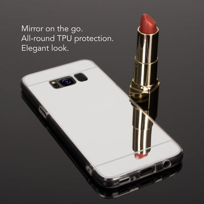 NALIA Spiegel Hülle kompatibel mit Samsung Galaxy S8, Ultra-Slim Mirror Case TPU Silikon Handyhülle, Dünne Schutzhülle Back-Cover verspiegelt, Handy-Tasche Bumper Smart-Phone Etui NALIA Protective Hülle