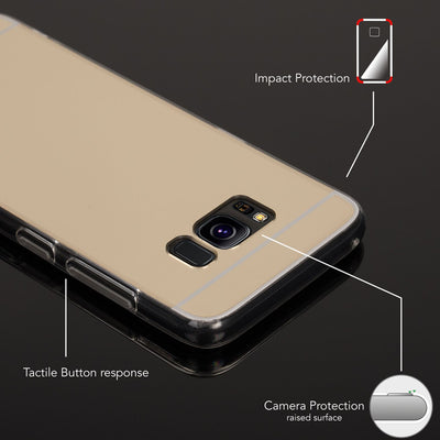 NALIA Spiegel Hülle kompatibel mit Samsung Galaxy S8, Ultra-Slim Mirror Case TPU Silikon Handyhülle, Dünne Schutzhülle Back-Cover verspiegelt, Handy-Tasche Bumper Smart-Phone Etui NALIA Protective Hülle