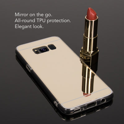 NALIA Spiegel Hülle kompatibel mit Samsung Galaxy S8, Ultra-Slim Mirror Case TPU Silikon Handyhülle, Dünne Schutzhülle Back-Cover verspiegelt, Handy-Tasche Bumper Smart-Phone Etui NALIA Protective Hülle