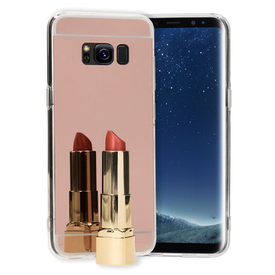 NALIA Spiegel Hülle kompatibel mit Samsung Galaxy S8, Ultra-Slim Mirror Case TPU Silikon Handyhülle, Dünne Schutzhülle Back-Cover verspiegelt, Handy-Tasche Bumper Smart-Phone Etui Rose Gold NALIA Protective Hülle