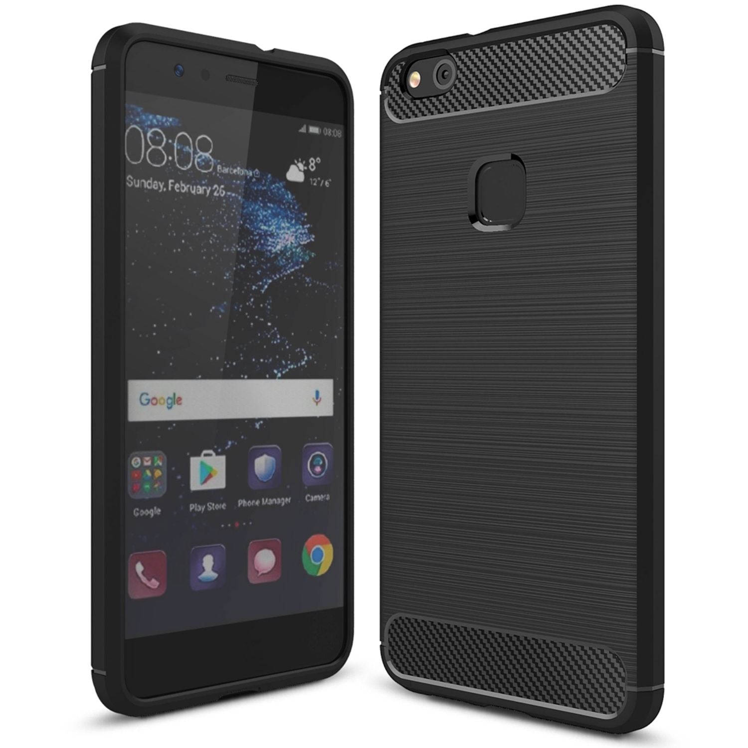 Huawei P10 Lite Hülle Handyhülle von NALIA, Dünnes Silikon TPU Cover Case Bumper Schwarz NALIA Protective Hülle
