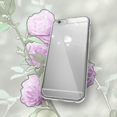 NALIA Handyhülle kompatibel mit iPhone 6 6S, Durchsichtiges Slim Silikon Case Hülle Transparente Rückseite & Farbiger Strass Bumper, Crystal Schutzhülle Back-Cover Skin Etui Dünn NALIA Protective Hülle