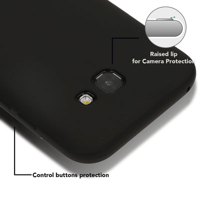 NALIA Handyhülle kompatibel mit Samsung Galaxy A5 2017, Jelly Case Schutzhülle Ultra-Slim Silikon Back-Cover, Dünne Gummi Hülle Handy-Tasche Schale, Smart-Phone Bumper Skin Etui Schwarz NALIA Protective Hülle