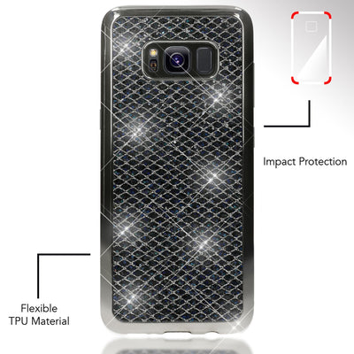 NALIA Handyhülle kompatibel mit Samsung Galaxy S8 Plus, Glitzer Slim Silikon-Case Back-Cover Schutzhülle, Glitter Sparkle Handy-Tasche Bumper, Dünne Bling Strass Smart-Phone Hülle NALIA Protective Hülle