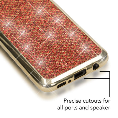 NALIA Handyhülle kompatibel mit Samsung Galaxy S8 Plus, Glitzer Slim Silikon-Case Back-Cover Schutzhülle, Glitter Sparkle Handy-Tasche Bumper, Dünne Bling Strass Smart-Phone Hülle Rot NALIA Protective Hülle