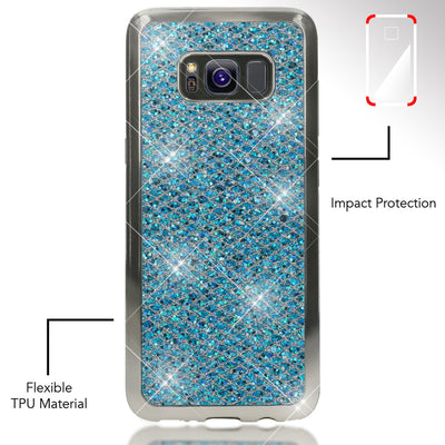 NALIA Handyhülle kompatibel mit Samsung Galaxy S8 Plus, Glitzer Slim Silikon-Case Back-Cover Schutzhülle, Glitter Sparkle Handy-Tasche Bumper, Dünne Bling Strass Smart-Phone Hülle Rot NALIA Protective Hülle