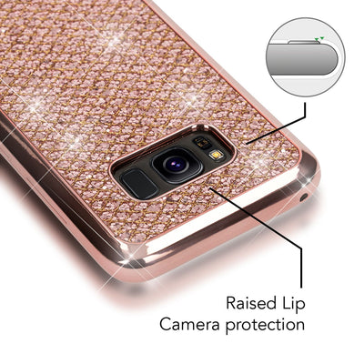 NALIA Handyhülle kompatibel mit Samsung Galaxy S8 Plus, Glitzer Slim Silikon-Case Back-Cover Schutzhülle, Glitter Sparkle Handy-Tasche Bumper, Dünne Bling Strass Smart-Phone Hülle Rot NALIA Protective Hülle