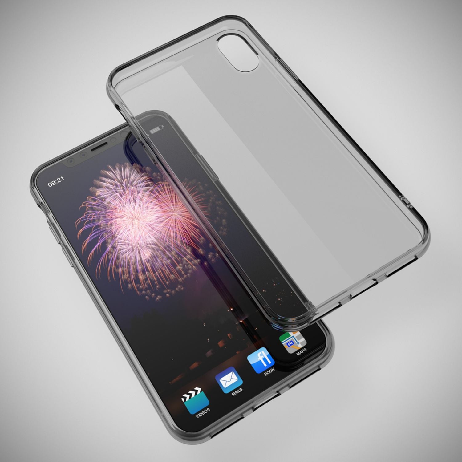 NALIA Handyhülle für iPhone XR, Ultra-Slim Silikon Case Cover Crystal Clear Etui Grau NALIA