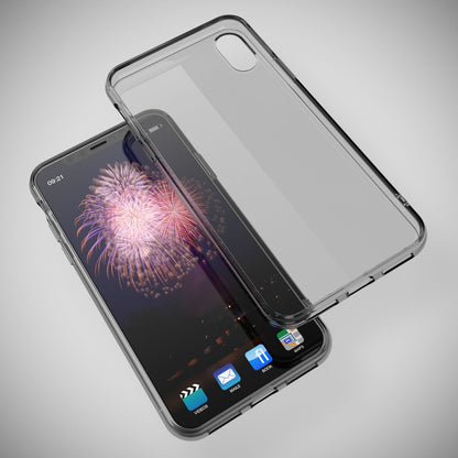 NALIA Handyhülle für iPhone XR, Ultra-Slim Silikon Case Cover Crystal Clear Etui Grau NALIA