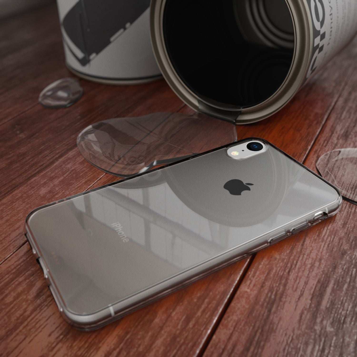 NALIA Handyhülle für iPhone XR, Ultra-Slim Silikon Case Cover Crystal Clear Etui Grau NALIA