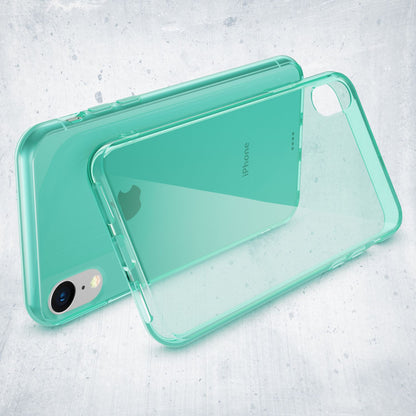 NALIA Handyhülle für iPhone XR, Ultra-Slim Silikon Case Cover Crystal Clear Etui Grau NALIA