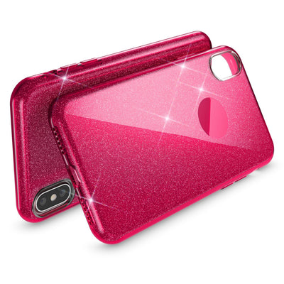 NALIA Glitzerhülle für iPhone XS Max – Funkelnder Glitzer-Look & Grip – SHINEPOP (Silikon Case) – Marke aus Berlin Rot NALIA Protective Hülle