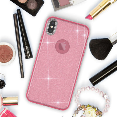 NALIA Glitzerhülle für iPhone XS Max – Funkelnder Glitzer-Look & Grip – SHINEPOP (Silikon Case) – Marke aus Berlin Pink NALIA Protective Hülle