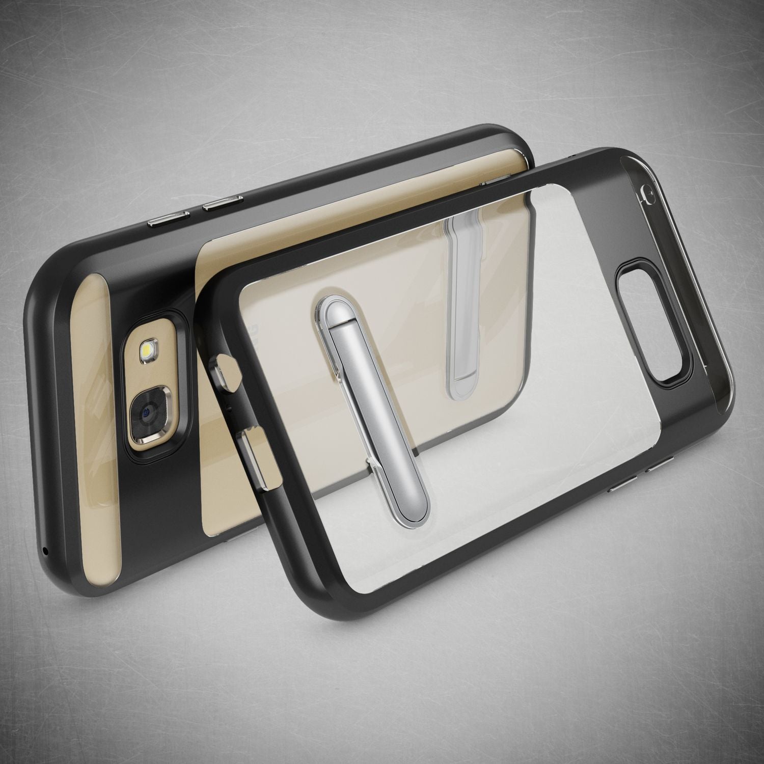 Samsung Galaxy A5 2017 Ständer Handy Hülle von NALIA, TPU Silikon Kickstand Case Schwarz NALIA