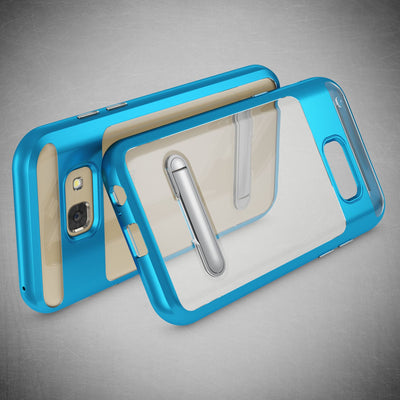 NALIA Ständer Hülle kompatibel mit Samsung Galaxy A5 2017, Silikon Handyhülle Case Transparent Dünn mit Standfunktion, Ultra-Slim Handy-Tasche Schutz-Hülle Back-Cover Etui Bumper Blau NALIA Protective Hülle