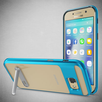 NALIA Ständer Hülle kompatibel mit Samsung Galaxy A5 2017, Silikon Handyhülle Case Transparent Dünn mit Standfunktion, Ultra-Slim Handy-Tasche Schutz-Hülle Back-Cover Etui Bumper Blau NALIA Protective Hülle