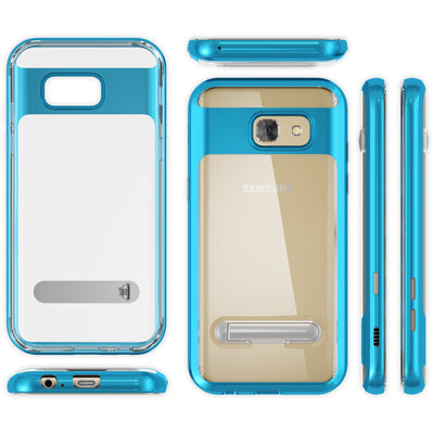 NALIA Ständer Hülle kompatibel mit Samsung Galaxy A5 2017, Silikon Handyhülle Case Transparent Dünn mit Standfunktion, Ultra-Slim Handy-Tasche Schutz-Hülle Back-Cover Etui Bumper Blau NALIA Protective Hülle