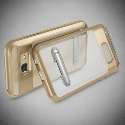 NALIA Ständer Hülle kompatibel mit Samsung Galaxy A5 2017, Silikon Handyhülle Case Transparent Dünn mit Standfunktion, Ultra-Slim Handy-Tasche Schutz-Hülle Back-Cover Etui Bumper Blau NALIA Protective Hülle