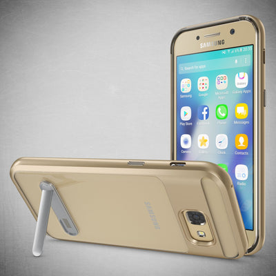 NALIA Ständer Hülle kompatibel mit Samsung Galaxy A5 2017, Silikon Handyhülle Case Transparent Dünn mit Standfunktion, Ultra-Slim Handy-Tasche Schutz-Hülle Back-Cover Etui Bumper Blau NALIA Protective Hülle