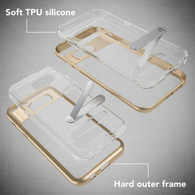 NALIA Ständer Hülle kompatibel mit Samsung Galaxy A5 2017, Silikon Handyhülle Case Transparent Dünn mit Standfunktion, Ultra-Slim Handy-Tasche Schutz-Hülle Back-Cover Etui Bumper Blau NALIA Protective Hülle