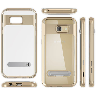 NALIA Ständer Hülle kompatibel mit Samsung Galaxy A5 2017, Silikon Handyhülle Case Transparent Dünn mit Standfunktion, Ultra-Slim Handy-Tasche Schutz-Hülle Back-Cover Etui Bumper Blau NALIA Protective Hülle