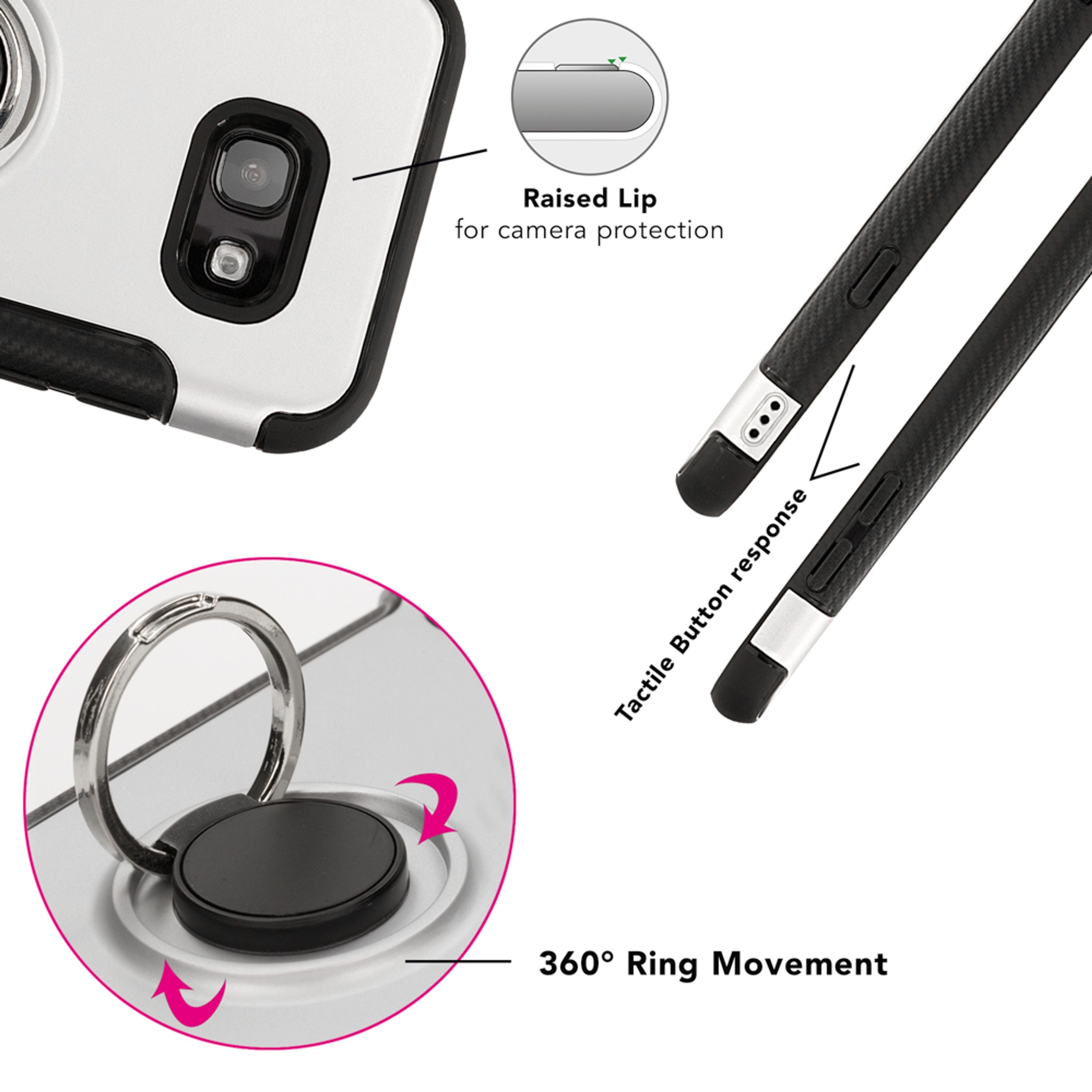 Samsung Galaxy A5 2017 Ring Handy Hülle von NALIA, Case Cover für KFZ Halterung NALIA