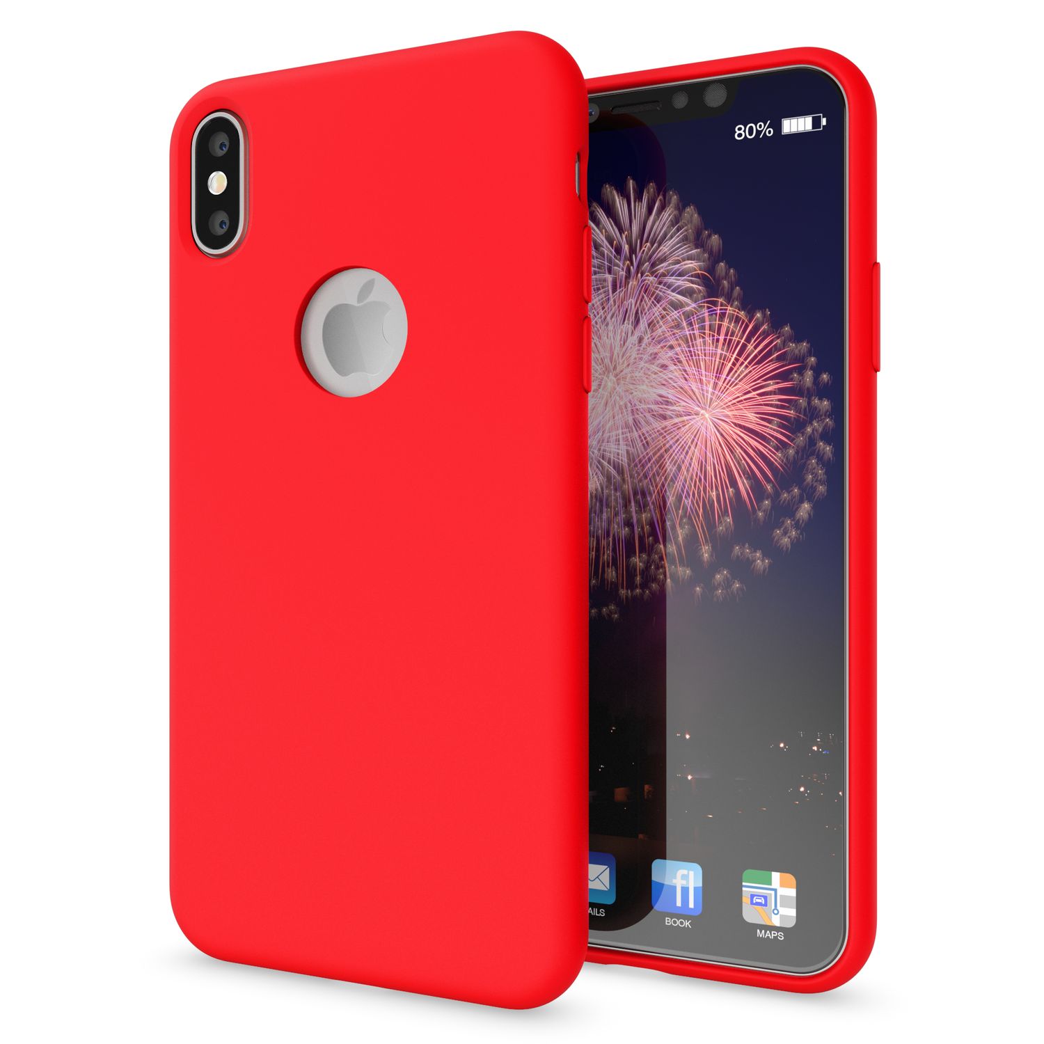 NALIA Hülle für Apple iPhone X, Liquid Silikon Handy Schutz Hard Case Cover NALIA
