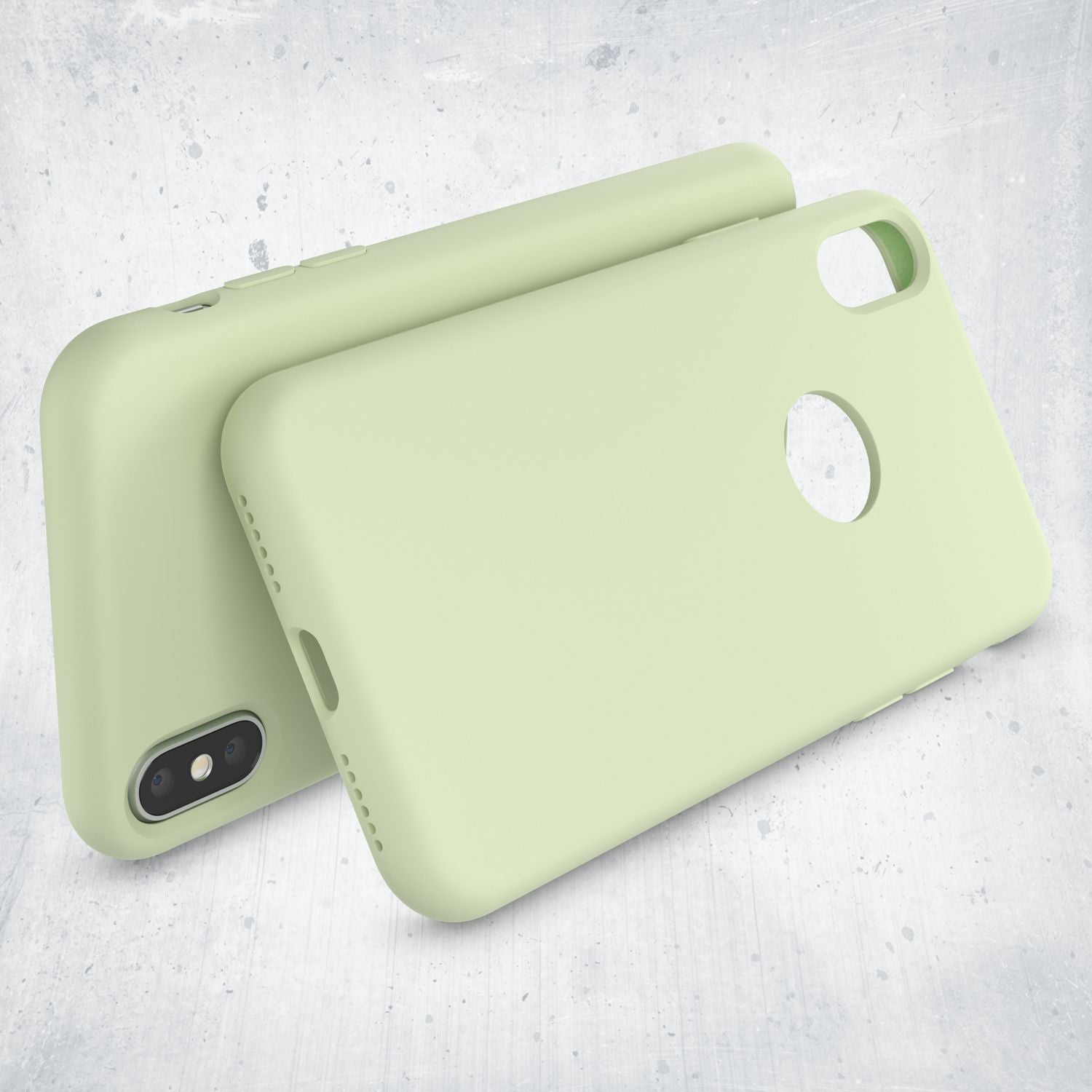 NALIA Hülle für Apple iPhone X, Liquid Silikon Handy Schutz Hard Case Cover Fresh Green NALIA