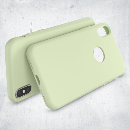 NALIA Hülle für Apple iPhone X, Liquid Silikon Handy Schutz Hard Case Cover Fresh Green NALIA