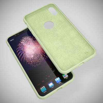 NALIA Liquid Silikon Hülle kompatibel mit iPhone X, Ultra-Slim Handyhülle Hard-Case mit Silk Touch & Microfaser, Dünnes Cover Schutzhülle Skin, Etui Handy-Tasche Backcover Bumper Fresh Green NALIA Protective Hülle