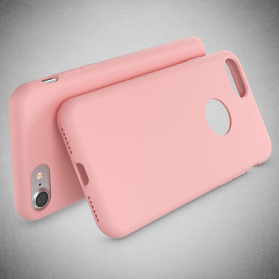 NALIA Liquid Silikon Hülle kompatibel mit iPhone 7, Ultra-Slim Handyhülle Hard-Case mit Silk Touch & Microfaser, Dünnes Cover Schutzhülle Skin, Etui Handy-Tasche Backcover Bumper Fresh Pink NALIA Protective Hülle