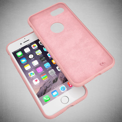 NALIA Liquid Silikon Hülle kompatibel mit iPhone 7, Ultra-Slim Handyhülle Hard-Case mit Silk Touch & Microfaser, Dünnes Cover Schutzhülle Skin, Etui Handy-Tasche Backcover Bumper Fresh Pink NALIA Protective Hülle