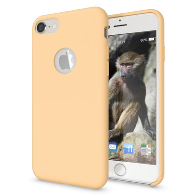NALIA Liquid Silikon Hülle kompatibel mit iPhone 8, Ultra-Slim Handyhülle Hard-Case mit Silk Touch & Microfaser, Dünnes Cover Schutzhülle Skin, Etui Handy-Tasche Backcover Bumper Fresh Yellow NALIA Protective Hülle