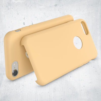 NALIA Liquid Silikon Hülle kompatibel mit iPhone 8, Ultra-Slim Handyhülle Hard-Case mit Silk Touch & Microfaser, Dünnes Cover Schutzhülle Skin, Etui Handy-Tasche Backcover Bumper Fresh Yellow NALIA Protective Hülle