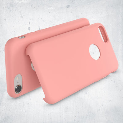 NALIA Liquid Silikon Hülle kompatibel mit iPhone 8, Ultra-Slim Handyhülle Hard-Case mit Silk Touch & Microfaser, Dünnes Cover Schutzhülle Skin, Etui Handy-Tasche Backcover Bumper Fresh Pink NALIA Protective Hülle