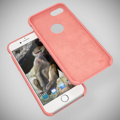 NALIA Liquid Silikon Hülle kompatibel mit iPhone 8, Ultra-Slim Handyhülle Hard-Case mit Silk Touch & Microfaser, Dünnes Cover Schutzhülle Skin, Etui Handy-Tasche Backcover Bumper Fresh Pink NALIA Protective Hülle