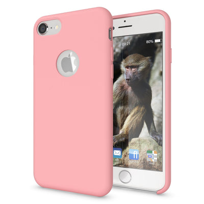 NALIA Liquid Silikon Hülle kompatibel mit iPhone 8, Ultra-Slim Handyhülle Hard-Case mit Silk Touch & Microfaser, Dünnes Cover Schutzhülle Skin, Etui Handy-Tasche Backcover Bumper Old Pink NALIA Protective Hülle
