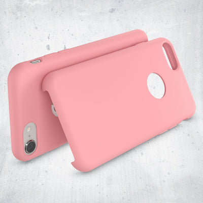NALIA Liquid Silikon Hülle kompatibel mit iPhone 8, Ultra-Slim Handyhülle Hard-Case mit Silk Touch & Microfaser, Dünnes Cover Schutzhülle Skin, Etui Handy-Tasche Backcover Bumper Old Pink NALIA Protective Hülle
