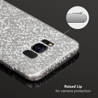 NALIA Handyhülle kompatibel mit Samsung Galaxy S8, Mosaik Ultra-Slim Hardcase Backcover Schutzhülle, Handy-Tasche Hülle Cover Case im Metall-Look Dünnes Bumper Karo Etui Skin
