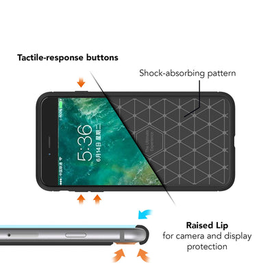 NALIA Silikonhülle für iPhone 7 Plus / 8 Plus – Rutschfest & Matt – VORTEX (Gebürstete Optik & Carbon Design) – Marke aus Berlin Default Title NALIA Protective Hülle