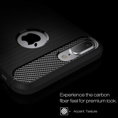 NALIA Silikonhülle für iPhone 7 Plus / 8 Plus – Rutschfest & Matt – VORTEX (Gebürstete Optik & Carbon Design) – Marke aus Berlin Default Title NALIA Protective Hülle
