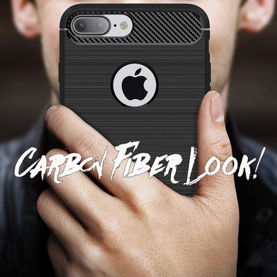 NALIA Silikonhülle für iPhone 7 Plus / 8 Plus – Rutschfest & Matt – VORTEX (Gebürstete Optik & Carbon Design) – Marke aus Berlin Default Title NALIA Protective Hülle