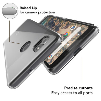 NALIA Transparente Silikonhülle für Google Pixel 2 XL – Anti-Gelb & Rutschfest – GLAZE (Handyhülle Kristallklar, Schlank & Stoßfest) – Marke aus Berlin Default Title NALIA Transparente Hülle
