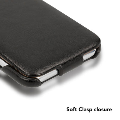 NALIA Klapphülle kompatibel mit iPhone X XS, Slim Hülle Flip-Case Kunst-Leder Vegan Cover, Phone Etui Ganzkörper Schutz, Dünne Vorne Hinten Rundum Handy-Tasche Bumper Schwarz NALIA Protective Hülle