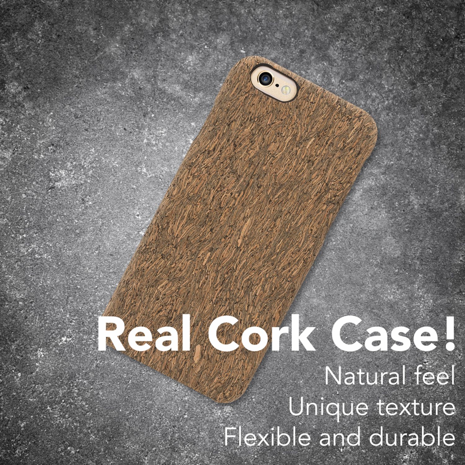 Apple iPhone 6 6s Kork Handy Hülle von NALIA, Holz Look Case Cover Schutzhülle Grey Cork NALIA