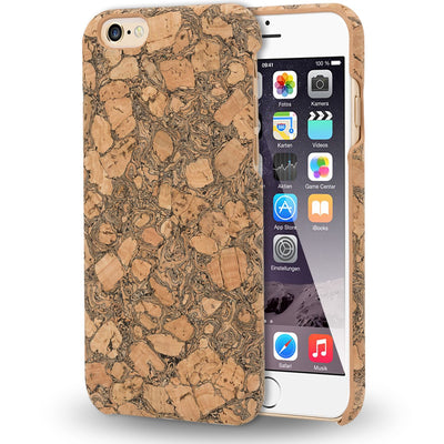 NALIA Kork Hülle kompatibel mit iPhone 6 6S, Natur-Holz Look Handyhülle Handy-Tasche Dünnes Ultra-Slim Hardcase Schutz Etui Backcover Bumper Cover Case Schutzhülle Grey Cork NALIA Protective Hülle